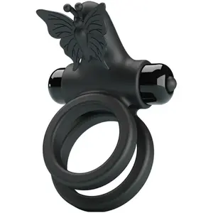 Comparateur de prix : Anneau Vibrant Double avec Stimulateur et Vibrations Puissantes - Noir