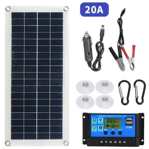 YSERMEN Kit de panneau solaire flexible portable 300 W 12/24 V avec in...Vendu parcdiscount