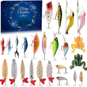 Calendrier de L'avent Peche Pecheur 2023, calendrier de l'Avent pour matériel de pêche, 24 jours Leurres Pêche pour Homme GarçonVendu parcdiscount