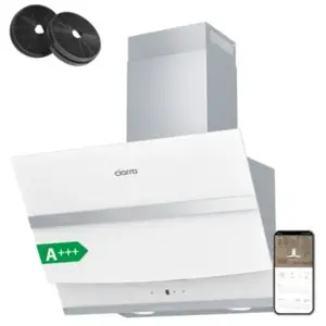 Ciarra AW6736NW Hotte aspirante décorative inclinée 60 cm A+++ Blanc pas cher