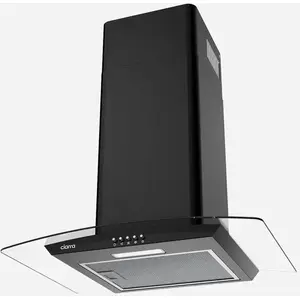 Ciarra AW6506BK Hotte aspirante décorative en verre 60 cm A+++ Noir pas cher
