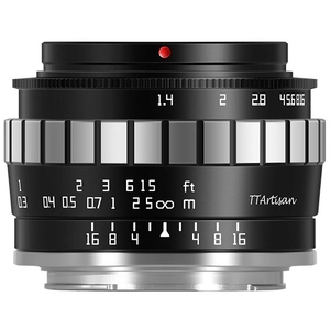 Objectif à focale fixe grand angle TT Artisan APS-C 23 mm F1.4 SONY E NOIR+ ARGENT