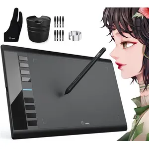 UGEE M708 Tablette Graphique 10 x 6 Pouces avec Stylet sans Pile 8192 Niveaux de Pression et 8 Boutons de RaccourcisVendu parcdiscount