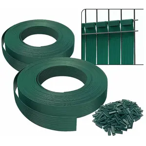 Comparateur de prix : VOUNOT Kit de lamelles occultantes pvc brise vue 150m x 4.7cm avec 300 clips Vert