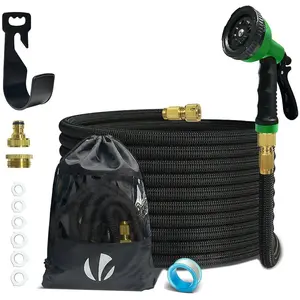 Comparateur de prix : VOUNOT Tuyau d’Arrosage Extensible 15m Renforce avec Accessoires noir