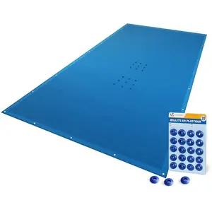 VOUNOT® Bache piscine rectangulaire en Polyethylene 160 gr/m2 4x8m Ble... pas cher