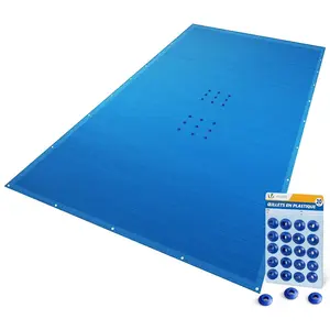 VOUNOT Bache piscine rectangulaire en Polyethylene 160 gr/m2 4x9m Bleue foncé pas cher