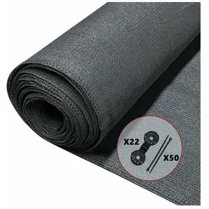 Comparateur de prix : VOUNOT Brise vue occultant en HDPE 150g/m² 1x10m avec attaches de fixation anthracite