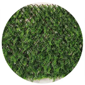 JET7GARDEN - Treillis en bois de saule et feuilles de fougère artificielles