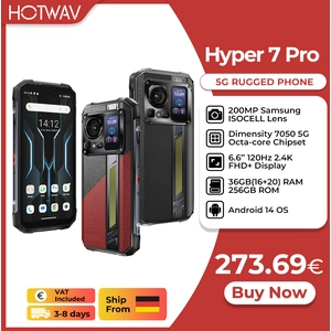 Comparateur de prix : HOTWAV Hyper 7 Pro 5G Téléphone Étanche IP68 36Go (16+20) RAM /256Go R...