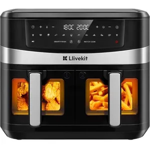 LLIVEKIT Air Fryer 10L avec 2 CavitésFriteuse sans Huile 12 en 1 avec ... pas cher