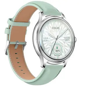 Montre connectée Colmi L28 (argent-vert + bracelet en cuir vert) pas cher