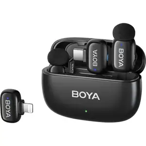 Boya MINI-12 2,4 GHz micro sans fil Ultra-Mini 2TX+2RX, noir pas cher