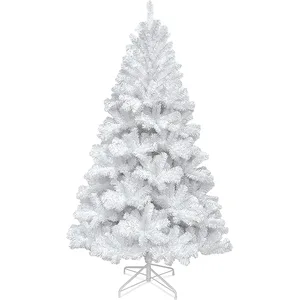 Uten Sapin de Noël Blanc Artificiel 210cm Arbre de Noël Décoration Fêtes de Noël avec Support en Métal 1000 Branches pas cher