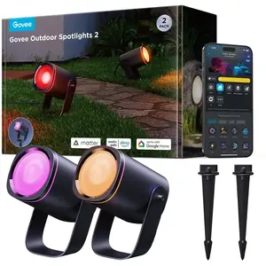 Spot lumineux intelligent Govee Outdoor Spotlights 2 Bluetooth IP67 RGB 4000K extérieur pas cher