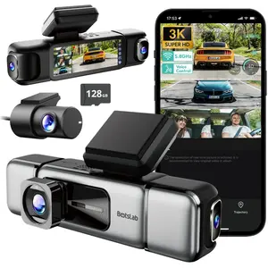 BOTSLAB Dashcam 3K à 4 canaux, vision à 360°, caméra intérieure avant ... pas cher