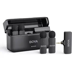 BOYA BY-V4 Micro sans fil 4 canaux, TRS 3,5 mm, réduction de bruit. ... pas cher