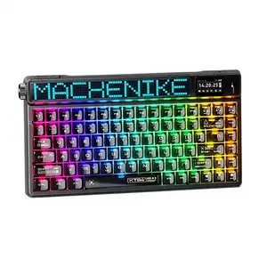 Machenike KT84-B84W clavier mécanique 75 % triple mode, disposition QW... pas cher