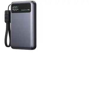 Iniu, Powerbank Pocket Pro Slim 10000mAh USB-A/C PD QuickCharge, Grau pas cher