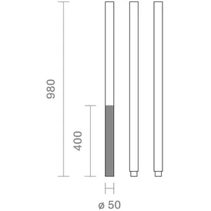 Mât KLEWE pour lampes solaires, anthracite, hauteur 250 cm, aluminium