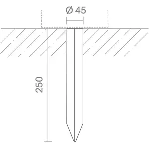 Piquet de terre KLEWE pour lampes solaires, longueur 25 cm, acier inox...Vendu parluminaire