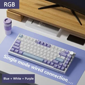 AJAZZ AK820 Clavier de jeu mécanique filaire Sea Salt Switch Bleu Blan... pas cher