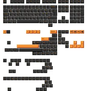 Orange on Black ISO-DE/UK/Nordic Keycap Set (210-key)Vendu parakko