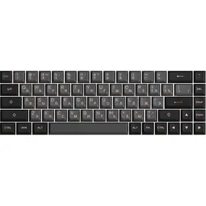 Black & Pink Cyrillic Keycap Set (68-key)