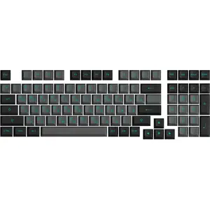 Black & Cyan Cyrillic Keycap Set (98-key)