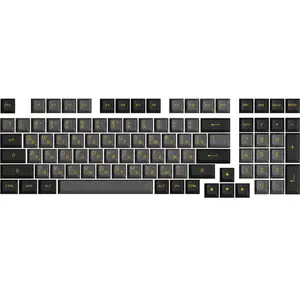Black & Gold Cyrillic Keycap Set (98-key)