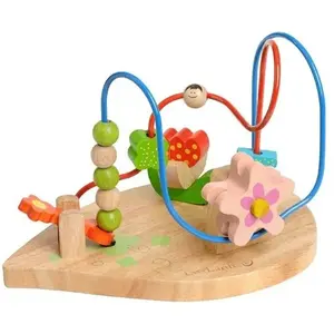 Jouet boulier bébé en bois Looping Perles de Fleurs EverEarth® pas cher