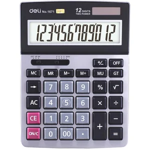 DELI Calculatrice bureau métallique 12 chiffres Dual Power pas cher