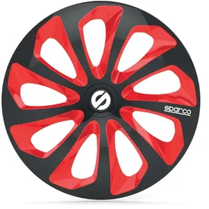 4 Enjoliveurs Noir/rouge Sparco Sicilia 14 Pouces
