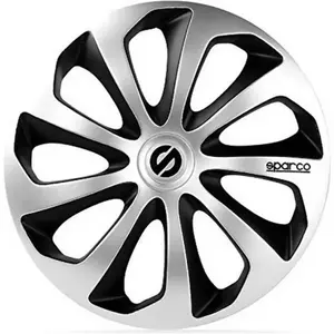 M.Way SPARCO 4 Enjoliveurs 13 Pouces Sicilia Argent et Noir pas cher