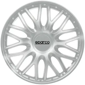 Sparco SPC1596SV Roma Lot de 4 enjoliveurs en argent 15", Pulgadas pas cher