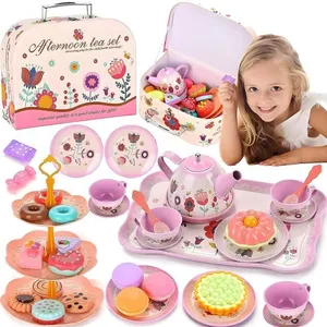 Service à Thé pour Enfants,Jouet de Cuisine Faisant Semblant pour Enfants Tea Party Jeux de Rôle,Dinette Enfant Service à Café Jouet pas cher