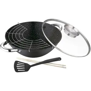 Comparateur de prix : Renberg Wok Aromany Noir Fonte black (Ø 28 cm) (4 pcs) TU