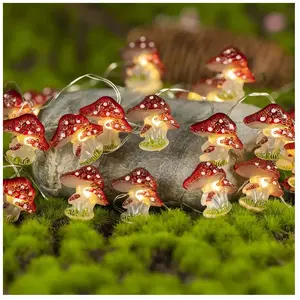 Mowze - Guirlande lumineuse led champignon 10 pieds, 30 led étanche, d...