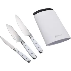 Bergner - Lot de 3 Couteaux avec un support blancs OSVendu paramazon