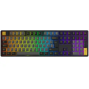 Akko 5108B Plus clavier de jeu mécanique noir et or, échange à chaud RVB, USB Type-C, 2.4GHz,