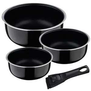 Comparateur de prix : Set de casseroles bergner click & cook 4 pièces noir aluminium