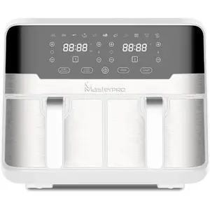 Friteuse double sans huile MasterPro Rocket Duo 900 9L 2100W Blanc pas cher