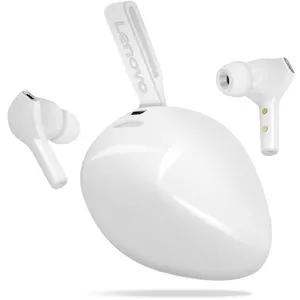 Non communiqué Écouteurs Bluetooth aptX Intra-auriculaire Certifiés IPX5 TWS Lenovo HT06 Blanc pas cher