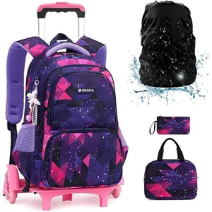 MEGAWISE Cartable à Roulette Fille Primaire Sac à Dos pour Enfant Cartable Scol... pas cher