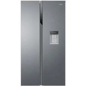 Comparateur de prix : Réfrigérateur américain 90.8cm 521l nofrost silver Haier HSR3918EWPG