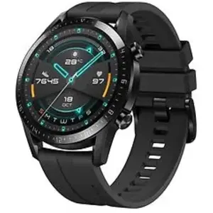 Comparateur de prix : Huawei Watch GT 2 46 mm noir bracelet en silicone noir
