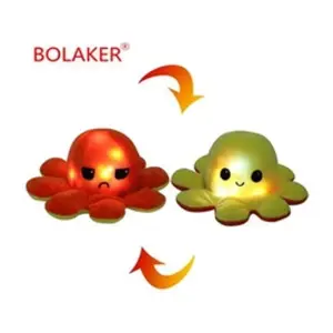 Peluche poulpe BOLAKER® Peluches avec lumières LED Jaune et orange pas cher