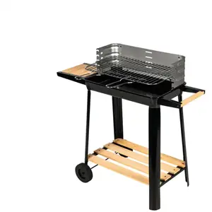 Comparateur de prix : Barbecue à charbon CALABRIA - Grille de cuisson en acier chromé - Surface de cuisson : 49 x 28 cm - Noir