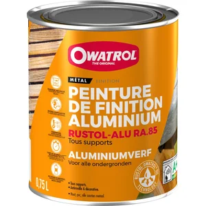 OWATROL Rustol Alu RA.85 - Peinture de Finition Aluminium Tous Supports 0,75 L