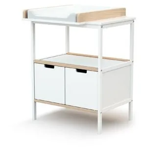 Comparateur de prix : AT4 - Meuble à Langer ESSENTIEL PLUS - Blanc/Hêtre Brut